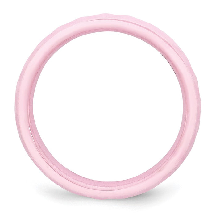 Buy Exclusive Polished Pink 4mm Faceted Ceramic Chisel Band - Stylish Value!-2