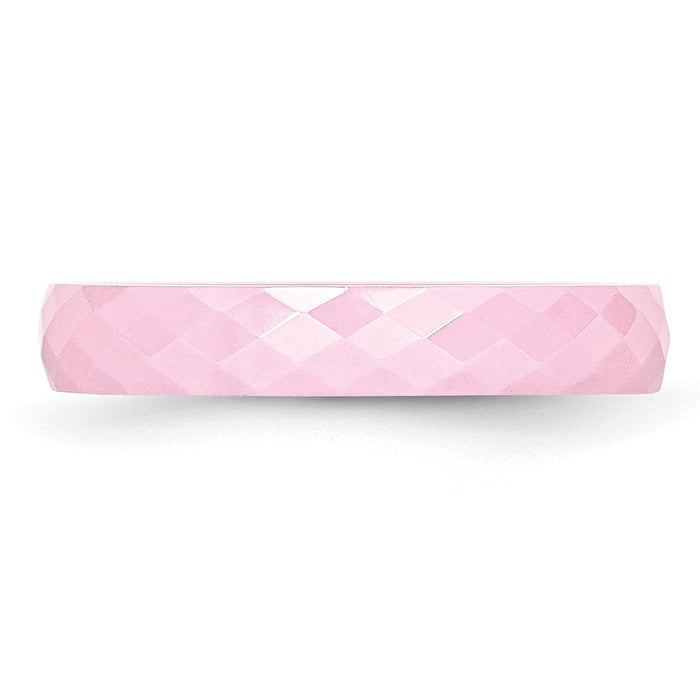 Buy Stylish 4mm Polished Pink Ceramic Band - Exclusive Chisel Design-3