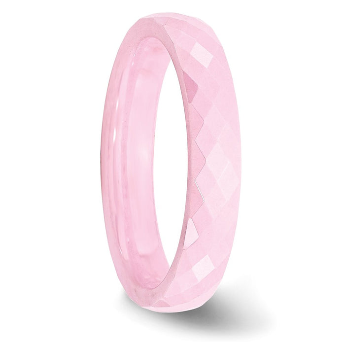 Exclusive Polished Pink Ceramic Band 4mm Chisel Design - Stylish Value-4