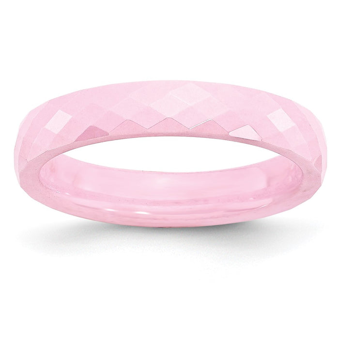 Buy Stylish 4mm Polished Pink Ceramic Chisel Band - Affordable Luxury Design-1