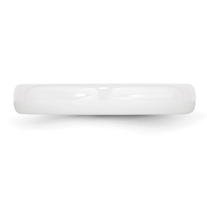 High-Quality 4mm Polished White Ceramic Band - Stylish Chisel Design-3