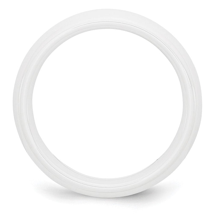 Buy Stylish 6mm Polished White Ceramic Band | Exclusive Chisel Design-2