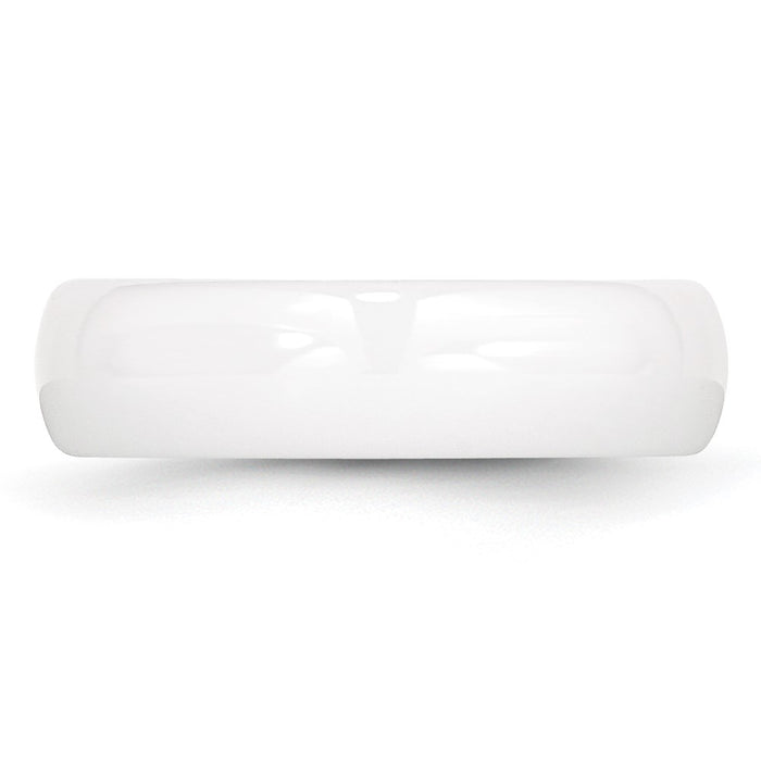 Exclusive 6mm Polished White Ceramic Band - Stylish Chisel Design, Affordable Price-3