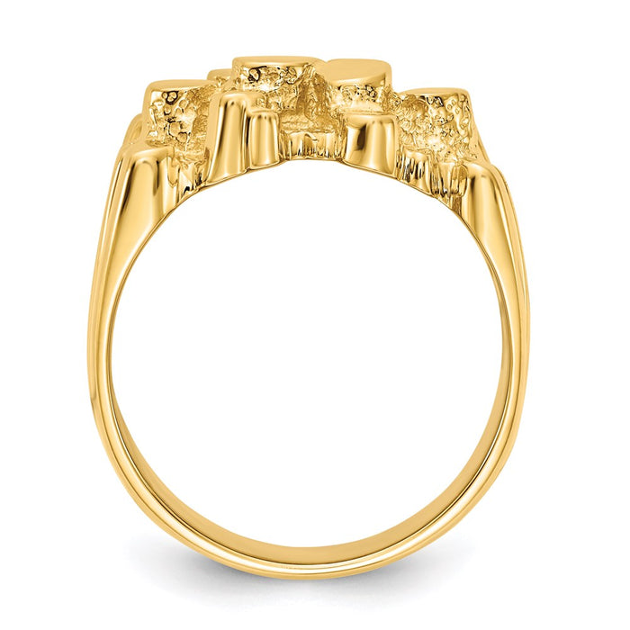 Exclusive 14K Gold Men's Nugget Ring - Stylish Design, Affordable Luxury-2