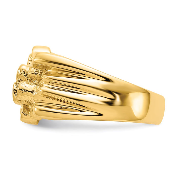 Exclusive 14K Gold Men's Nugget Ring - Stylish Design, Affordable Luxury-3
