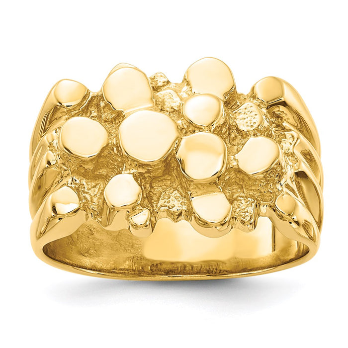 Exclusive 14K Gold Men's Nugget Ring - Stylish Design, Affordable Luxury-1