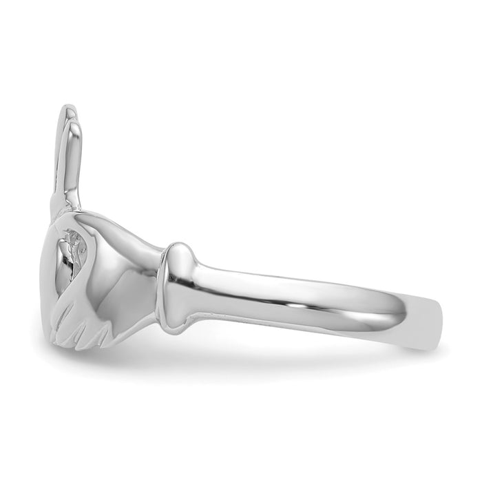 Exclusive 14K White Gold Claddagh Ring - Stylish Design, Affordable Luxury-3