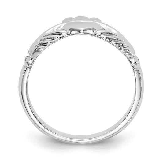 Buy Stylish 14K White Gold Claddagh Ring - Polished, Affordable Elegance