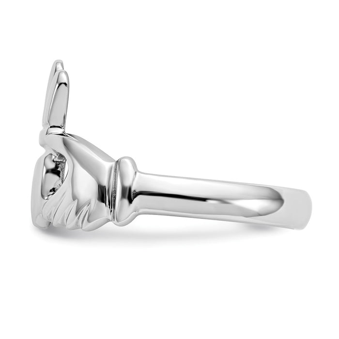 Buy Stylish 14K White Gold Claddagh Ring - Polished, Affordable Elegance-3
