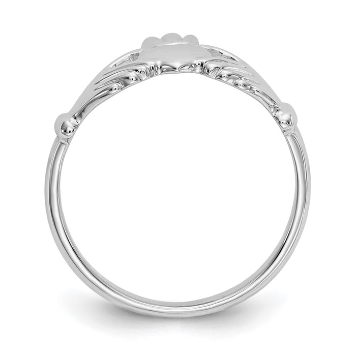 Shop Stylish 14K White Gold Claddagh Ring - 7mm, Luxurious & Affordable!-2