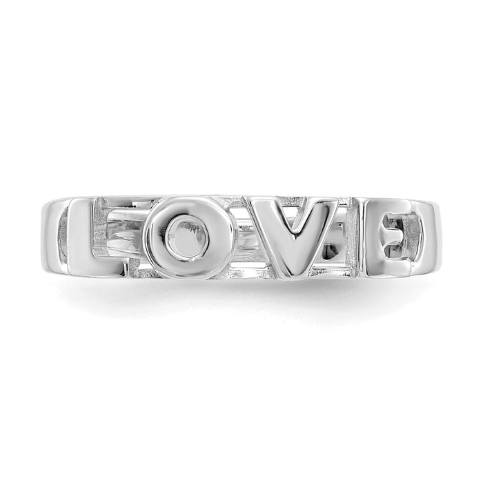High-Quality 14K White Gold "LOVE" Ring - Stylish and Affordable Elegance-4