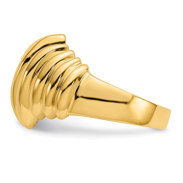 Buy 14K Gold Polished Scalloped Dome Band Ring - Stylish and Affordable Luxury-3