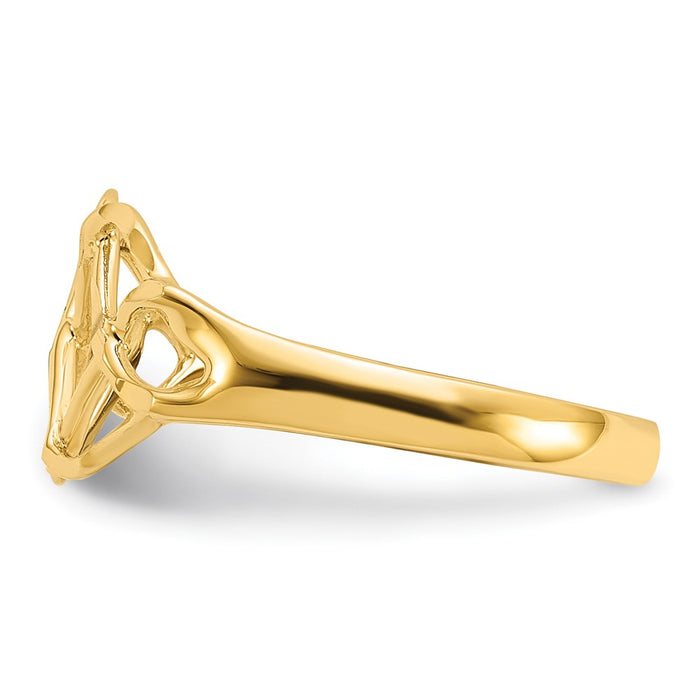 High-Quality 14K Gold Polished Diamond-Cut Ring | Stylish Elegance at a Great Price-3