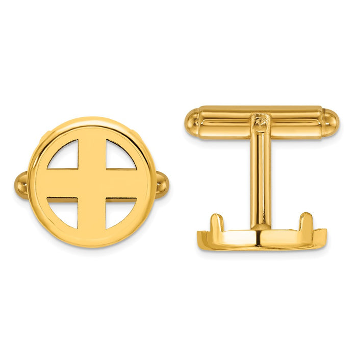 Buy Exclusive 14K Men's Polished Cuff Links - 14.0mm Wideband, Stylish Value-1