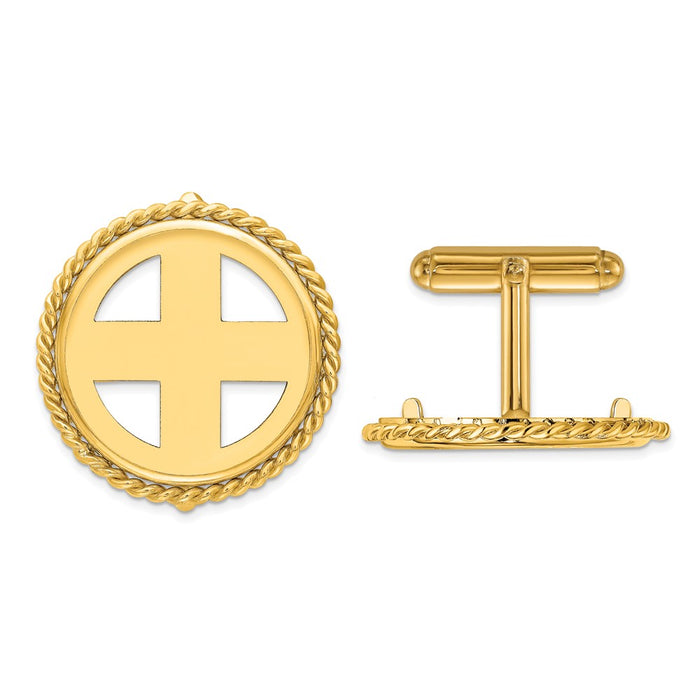 Exclusive 14K Gold Men's Cuff Links - 21.6mm Wideband, Stylish Design-1