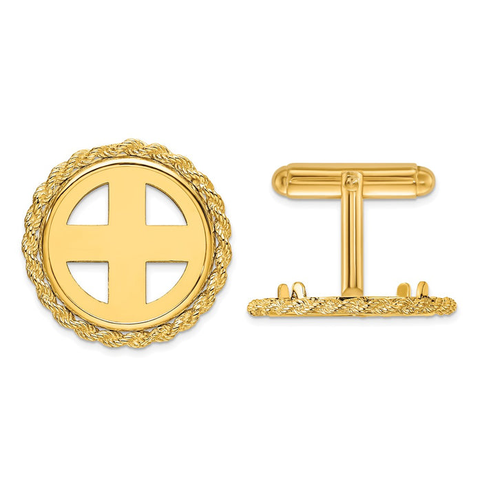 Buy Exclusive 14K Men's Polished Wideband Cuff Links - 17.8mm, Stylish Value-1