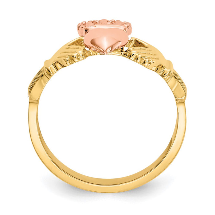 Exclusive 14K Two-Tone Claddagh Ring - Affordable Timeless Elegance, 6g-2