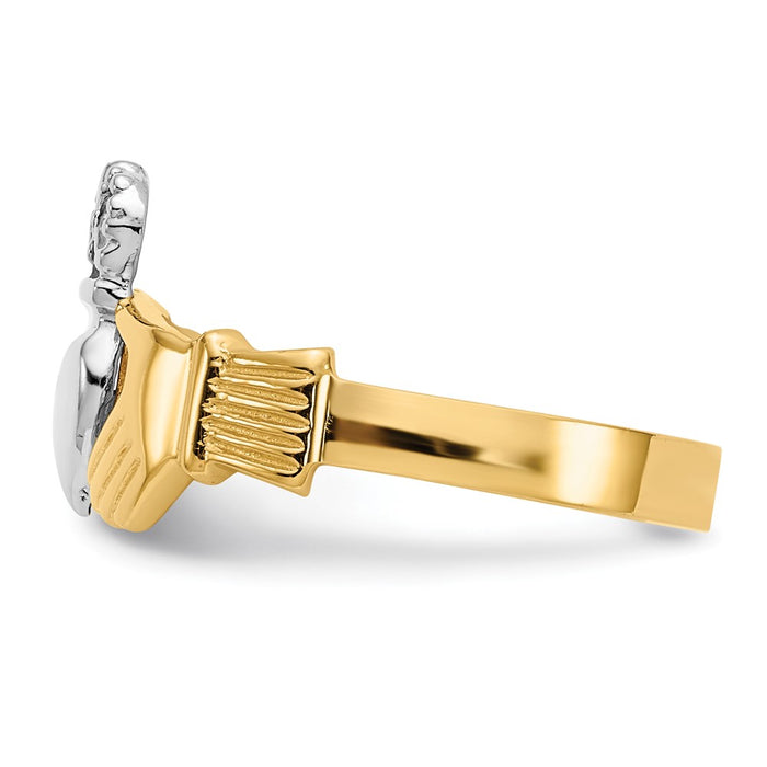 Shop 14K Two-Tone Polished Claddagh Ring - Stylish Irish Design, Affordable Price-3