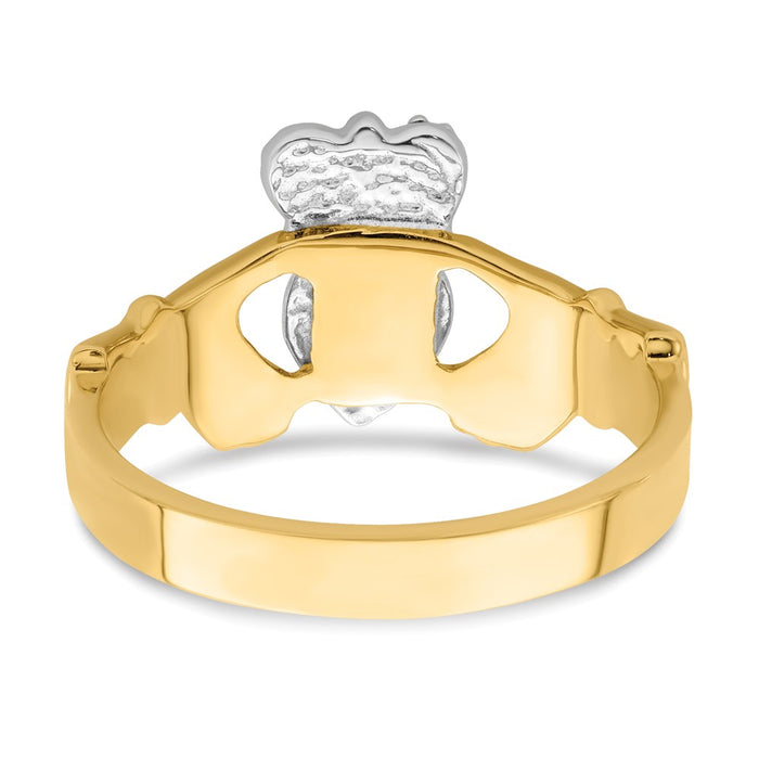 Shop 14K Two-Tone Polished Claddagh Ring - Stylish Irish Design, Affordable Price-5