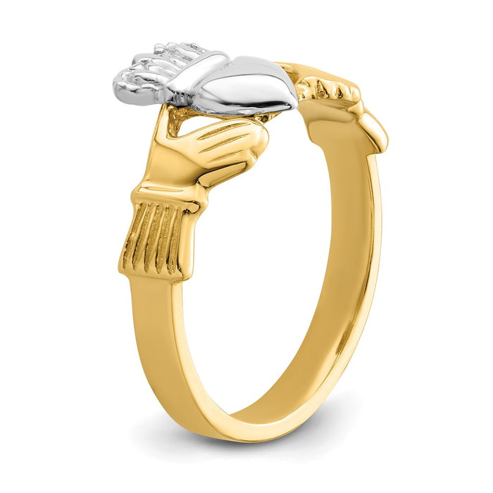 Shop 14K Two-Tone Polished Claddagh Ring - Stylish Irish Design, Affordable Price-6