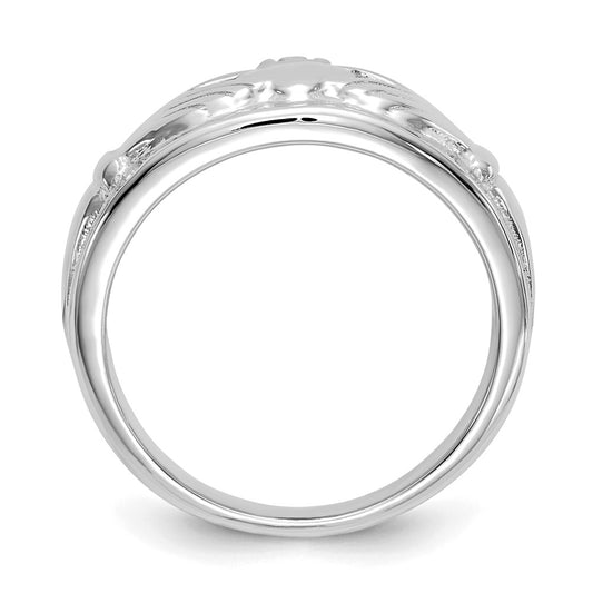 Buy Stylish 14K White Gold Women's Claddagh Ring | Affordable Luxury Jewelry