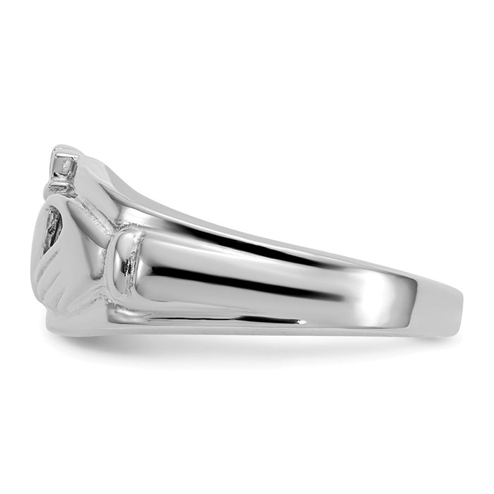 Buy Stylish 14K White Gold Women's Claddagh Ring | Affordable Luxury Jewelry-3