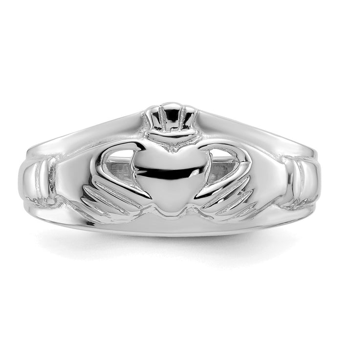Buy Stylish 14K White Gold Women's Claddagh Ring | Affordable Luxury Jewelry-4