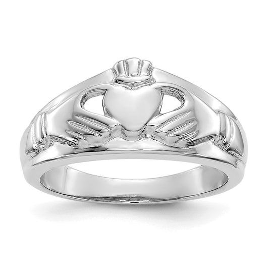 Buy Stylish 14K White Gold Women's Claddagh Ring | Affordable Luxury Jewelry