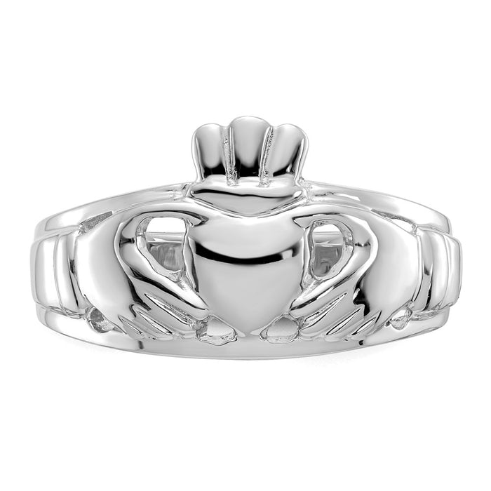 High-Quality 14K White Gold Women's Claddagh Ring - Stylish & Affordable!-4