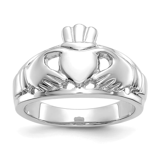 High-Quality 14K White Gold Women's Claddagh Ring - Stylish & Affordable!