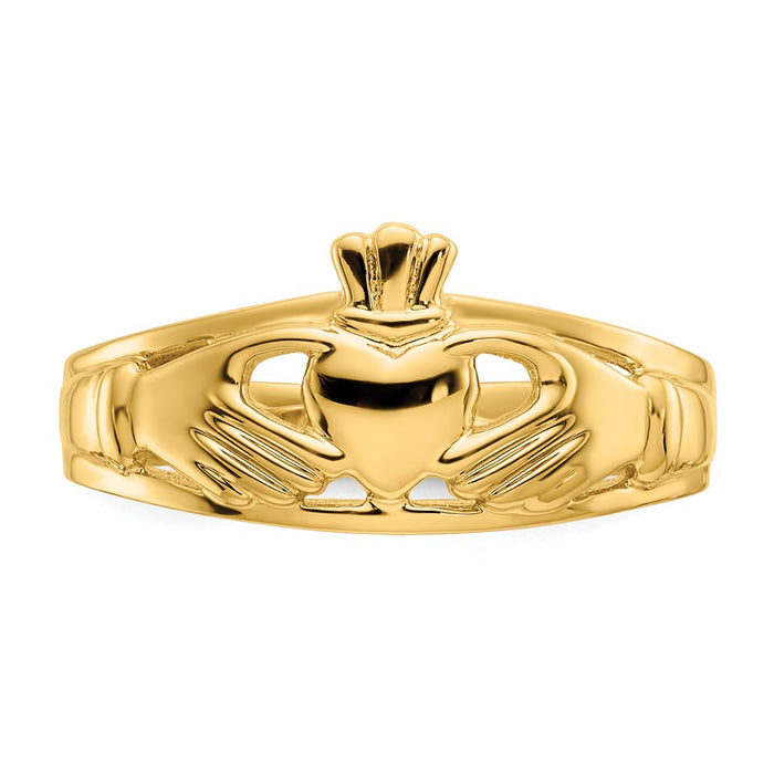 Buy Exclusive 14K Gold Polished Women's Claddagh Ring | Stylish & Affordable-4