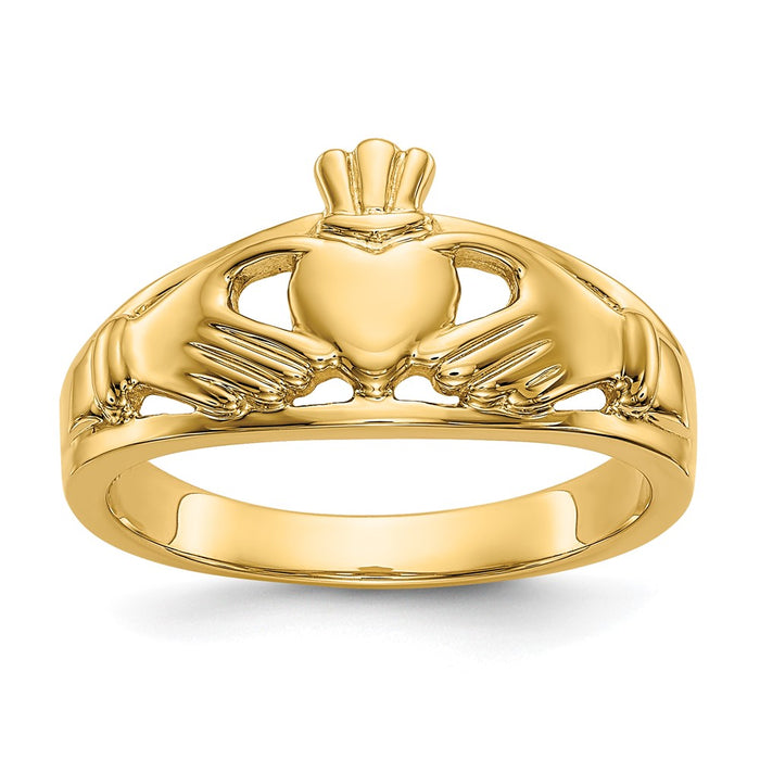 Buy Exclusive 14K Gold Polished Women's Claddagh Ring | Stylish & Affordable-1