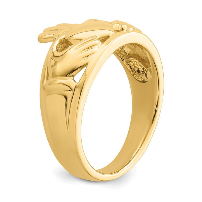 Exclusive 14K Gold Polished Women's Claddagh Ring - Stylish & Affordable Quality-6