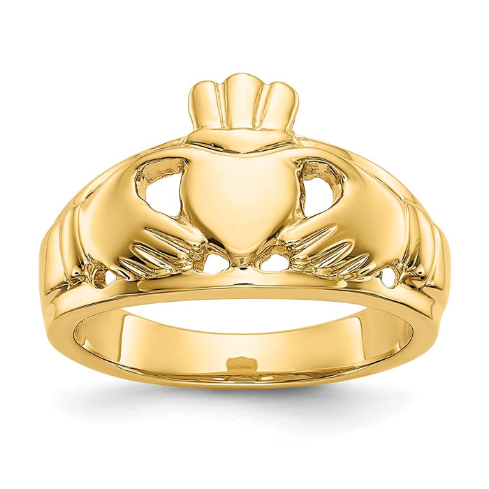 Exclusive 14K Gold Polished Women's Claddagh Ring - Stylish & Affordable Quality-1