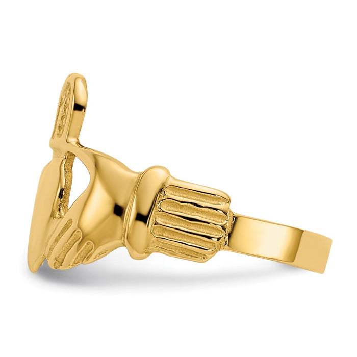 High-Quality 14K Gold Polished Women's Claddagh Ring - Stylish Luxury Value-3