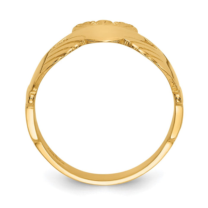 Buy Stylish 14K Gold Polished Women's Claddagh Ring - Affordable Luxury Design-2