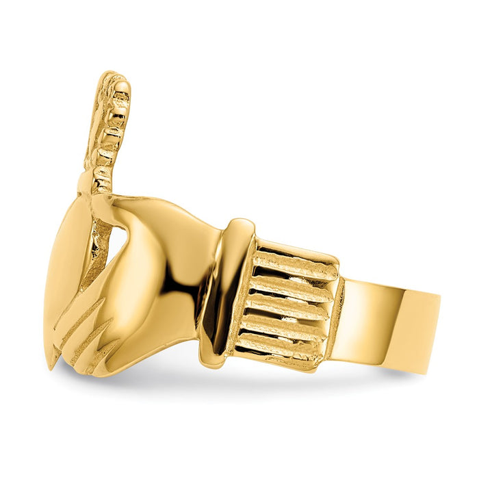 Buy Stylish 14K Gold Polished Women's Claddagh Ring - Affordable Luxury Design-3