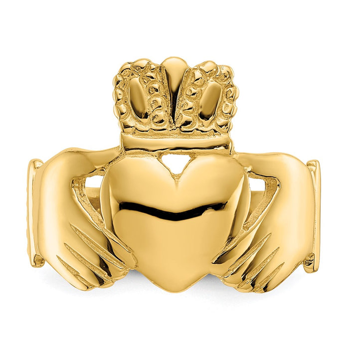Buy Stylish 14K Gold Polished Women's Claddagh Ring - Affordable Luxury Design-4