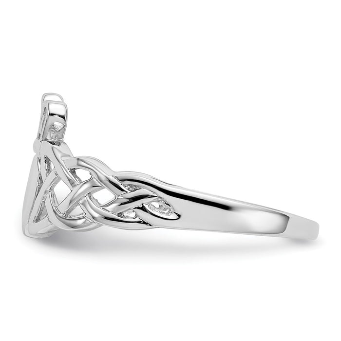 Designer Men's Claddagh Ring in 14K White Gold - Stylish & Affordable Luxury-4