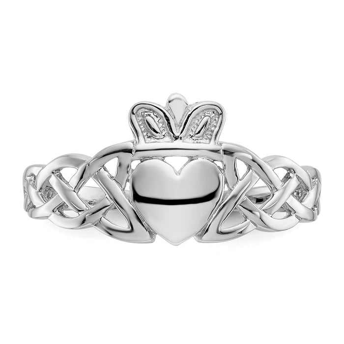 Designer Men's Claddagh Ring in 14K White Gold - Stylish & Affordable Luxury-5