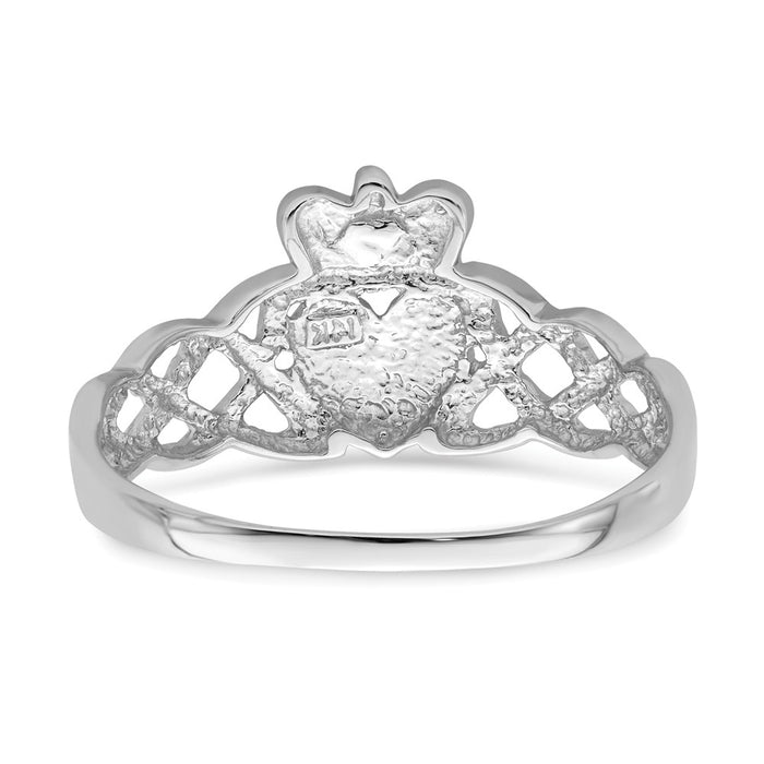 Designer Men's Claddagh Ring in 14K White Gold - Stylish & Affordable Luxury-6