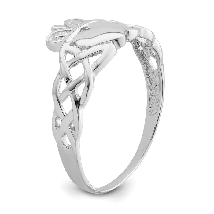 Designer Men's Claddagh Ring in 14K White Gold - Stylish & Affordable Luxury-7
