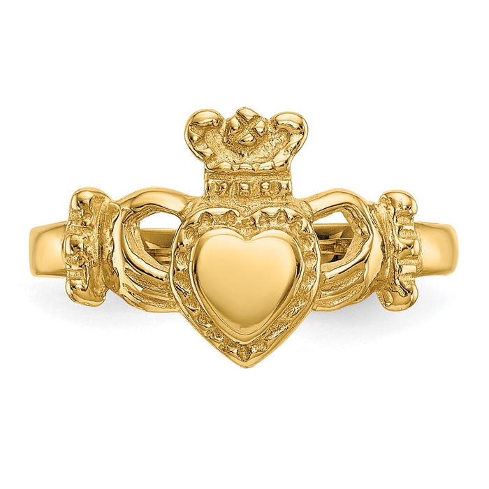 Shop Stylish 14K Gold Polished Women's Claddagh Ring - Exclusive Design, Affordable Price-4