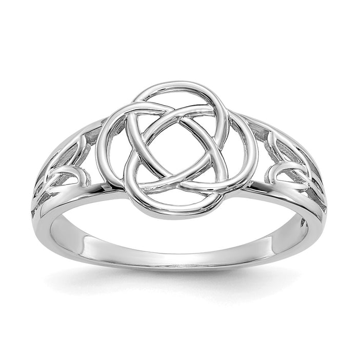 High-Quality 14K White Gold Celtic Knot Ring for Women - Stylish & Affordable-1