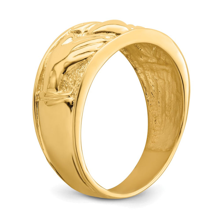 Buy Stylish 14K Polished Gold Men's Claddagh Ring - Exclusive Design, Affordable Price-6