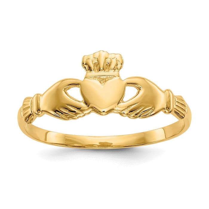 Exclusive 14K Gold Claddagh Ring - Stylish Design, Affordable Luxury!-1