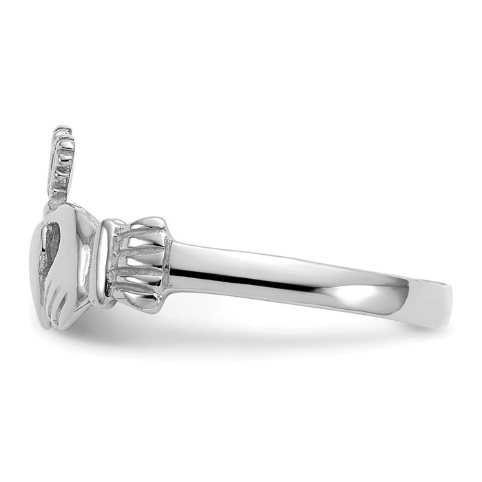 Exclusive 14K White Gold Women's Claddagh Ring - Stylish & Affordable Luxury-3