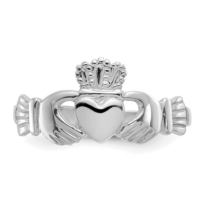 Exclusive 14K White Gold Women's Claddagh Ring - Stylish & Affordable Luxury-4