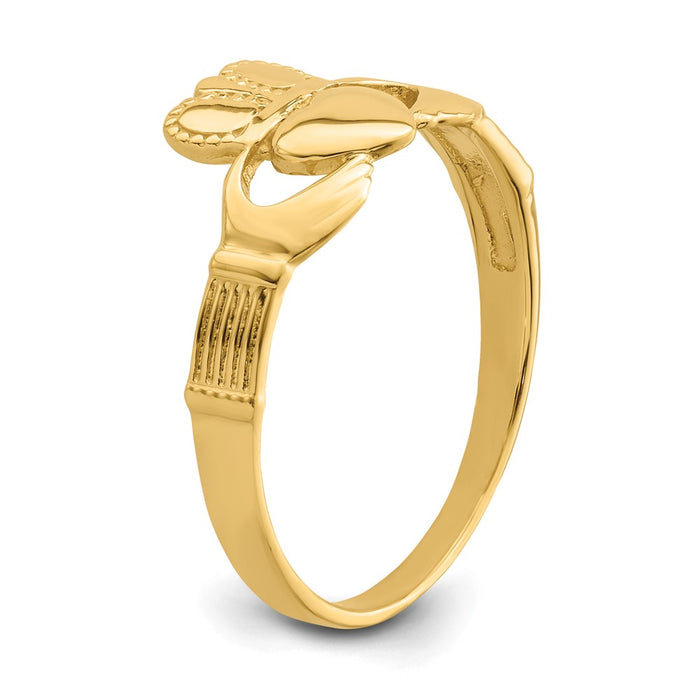 High-Quality 14K Gold Women's Claddagh Ring - Stylish & Affordable Design-6