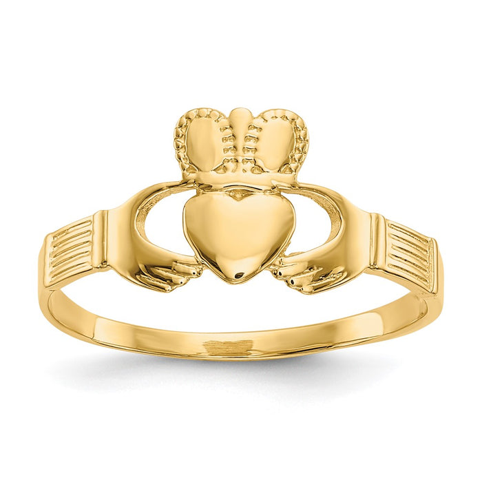 High-Quality 14K Gold Women's Claddagh Ring - Stylish & Affordable Design-1